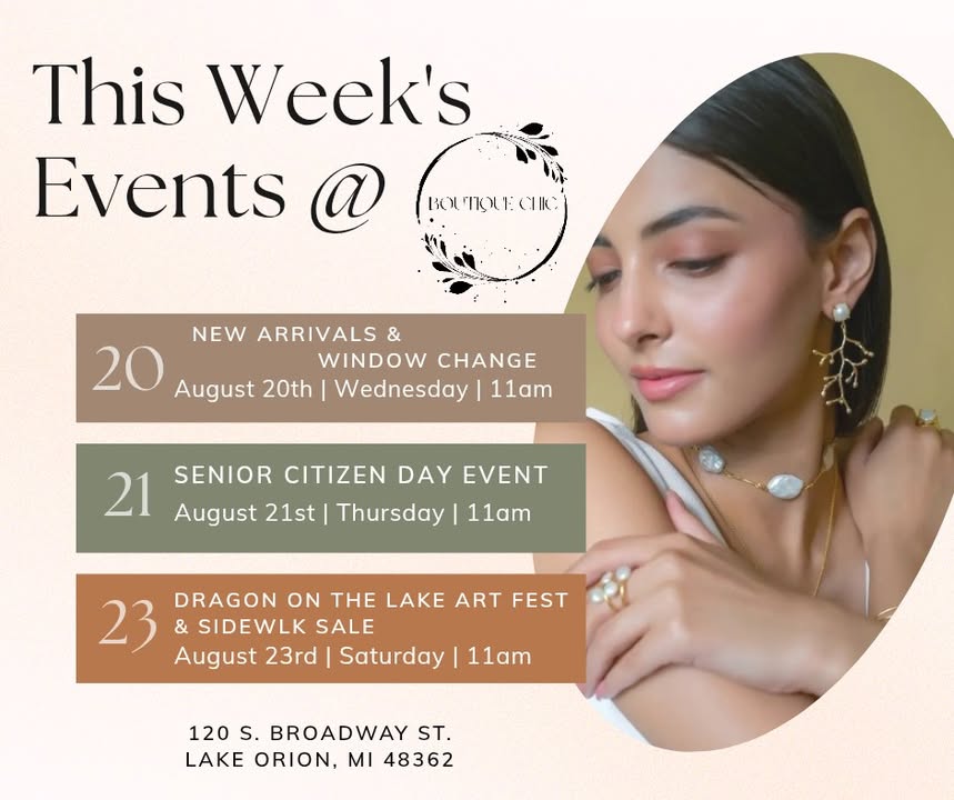 ✨ New Week, New Events at Boutique Chic ✨