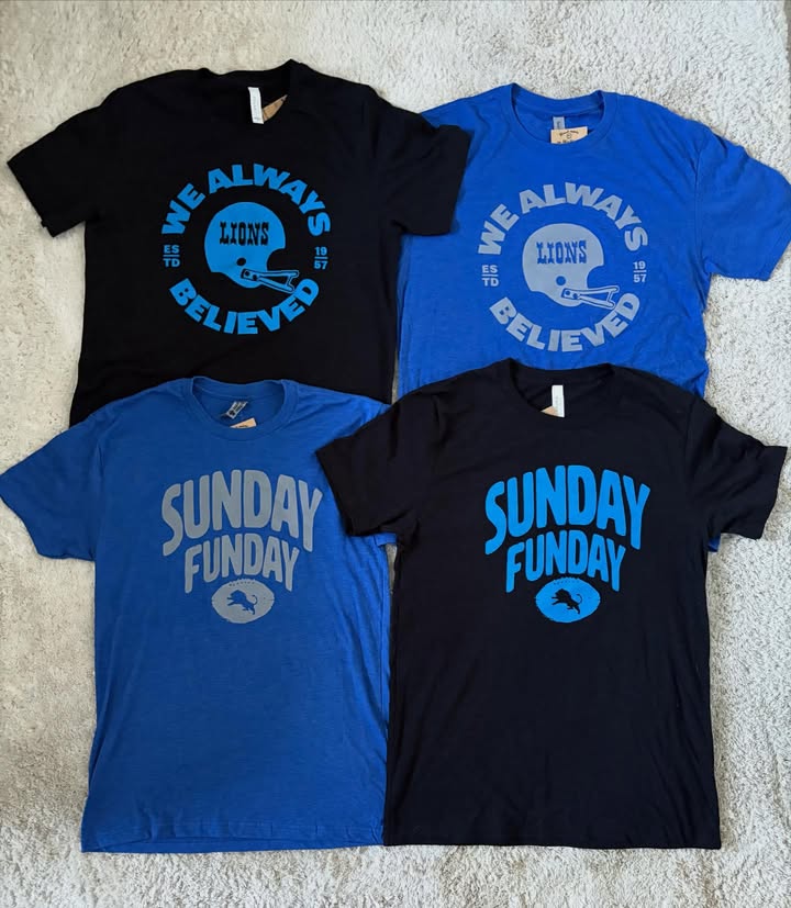 New Detroit Lions unisex graphic tees have arrived.🦁💙🏈